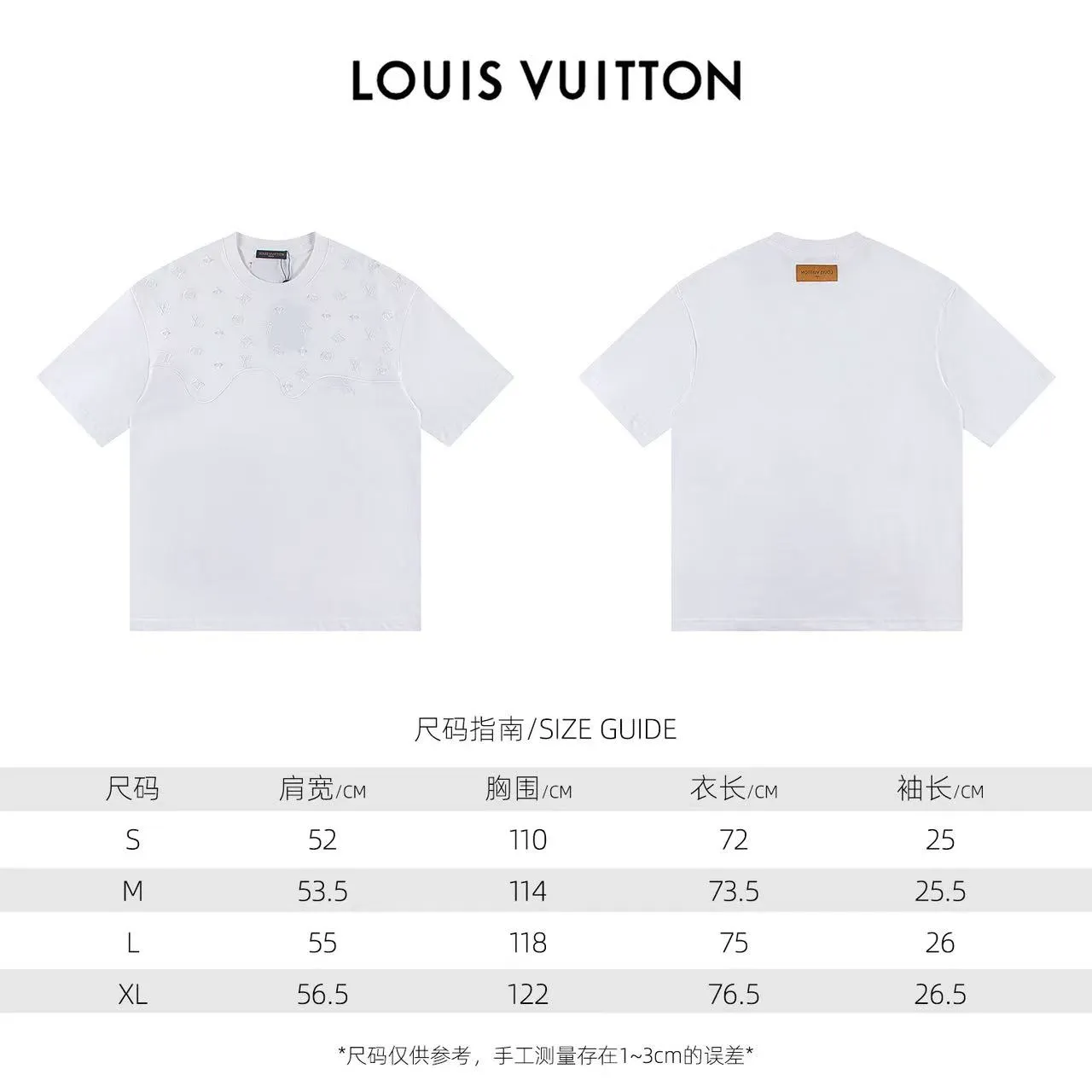 🅿️160 Style: 2026 new Louis Vuitton short-sleeved T-shirt Material: High version 300g double yarn combed cotton Size: S～XL Color: White Style number: Z030